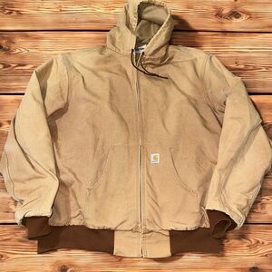 Vintage Carhartt JR106 Duck Lined Hooded Zip Jacket USA Brown Men…